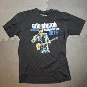 Eric Church 2019 Double Down Tour Shirt Mens M Concert Tee Front Back Graphic
